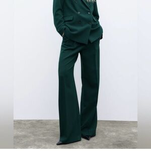 Wide legged green suit
